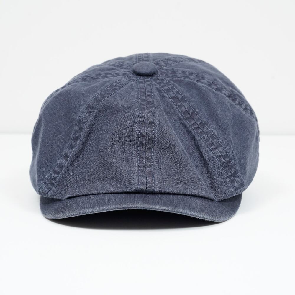 Stetson Delave Hatteras Cap Navy Organic Cotton Newsboy Ivy Hat Size S